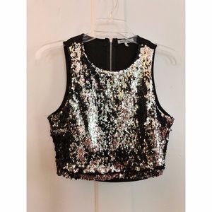 Charlotte Russe Sequined Crop Top - Size M